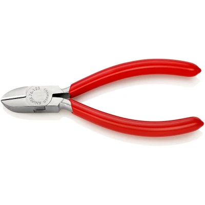 Afbeelding van KNIPEX 76 03 125 zijsnijtang voor elektromechanica met kunststof bekleed verchroomd mm