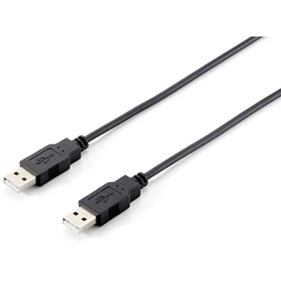 Afbeelding van equip USB 2.0 kabel A &gt;A 3m S/S zwart (3 m, 2.0),