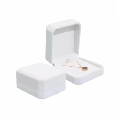 Afbeelding van Manqyi boîte à bijoux en velours blanc pour colliers, grande bijoux, cadeau velours, mariage, anniversaire, Saint Valentin