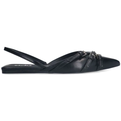 Afbeelding van Sacha Dames Zwarte slingbacks met gespen Maat 41