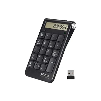 Afbeelding van Ultron UN 2 Wireless Numpad en Rekenmachine in een oplaadbaar USB 2.4GHz dongle zwart
