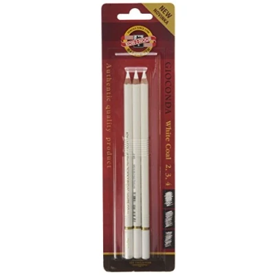 Afbeelding van Houtskoolpotlood wit 3 stuks