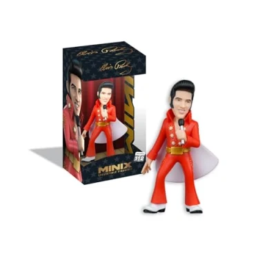 Afbeelding van BANDAI Minix Figurine de collection 12 cm Elvis Costume rouge Objets pour exposition Idée cadeau Jouets enfants et adultes Fans télévision (MN18918)