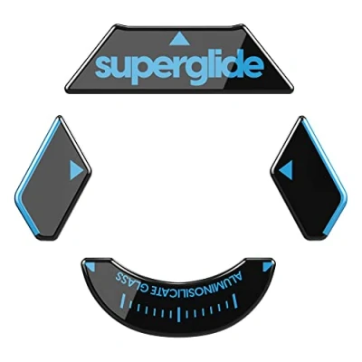 Afbeelding van Superglide snelste en gladste muisvoeten gemaakt van extreem sterk onberispelijk glas, supersnelle gladde duurzame zool voor Logitech G900/903 [zwart]