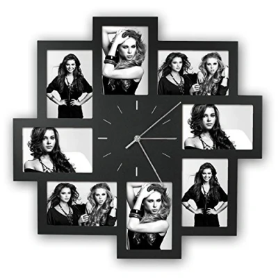 Afbeelding van Zep S.r.l PC008B wandklok met 8 foto&#039;s, 10 x 15 cm, zwart