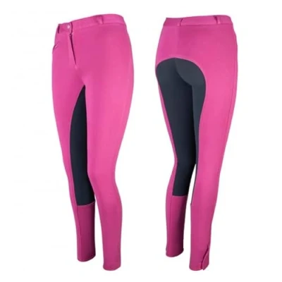 Afbeelding van Pfiff 101197 Rijbroek voor dames, volledige bekleding, roze/grijs, maat 36