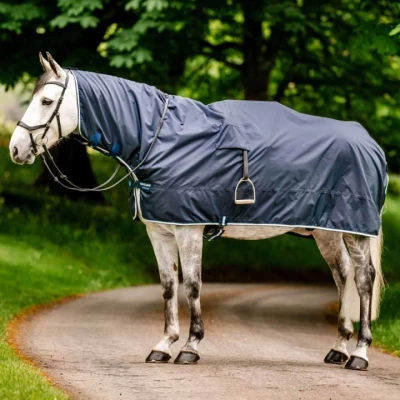 Afbeelding van Horseware Regenuitrijdeken Newmarket Witney Navy XL Agradi.be