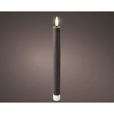 Afbeelding van Lumineo LED dinerkaars d2h24 cm zwrt/wwt 2st kerst