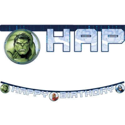 Afbeelding van Avengers Infintiy Stones Happy Birthday Letterslinger 2mtr per stuk