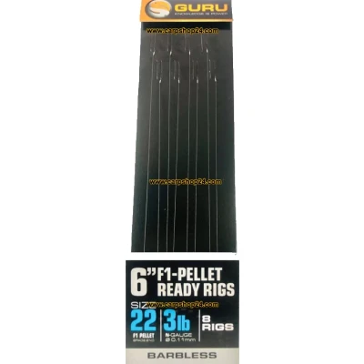 Afbeelding van Guru 6&quot; F1 Pellet Ready Rig (8 rigs) Maat : 0.11mm haak 22