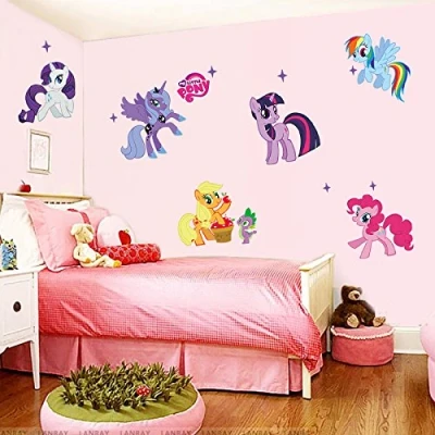 Afbeelding van Kibi My Little Pony Muurstickers, eenhoorn, zelfklevend, stickers voor babykamer,