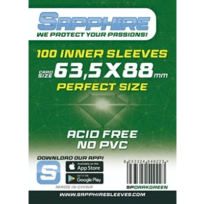 Afbeelding van Red Glove 100 Sapphire Sleeves Dark Green 63,5 x 88 cm Perfect Fit SPDARKGREEN