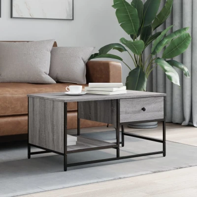 Afbeelding van Salontafel 85,5x51x45 cm bewerkt hout grijs sonoma