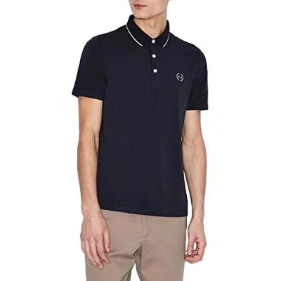 Afbeelding van Armani Exchange Blauw Korte Mouw Polo Top Met Logo