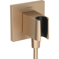 Afbeelding van Hansgrohe FixFit E muuraansluitbocht met handdouchehouder Brushed