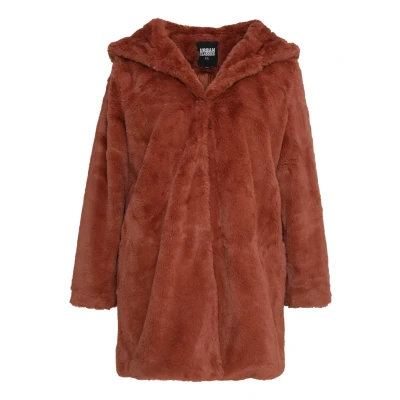 Afbeelding van Urban Classics Curvy Ladies Hooded COAT Winterjas, Dames, Maat: 3XL, Darkrose