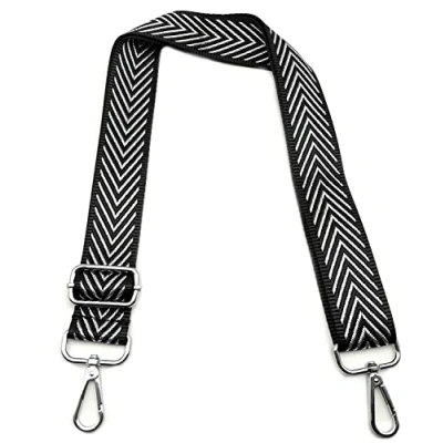 Afbeelding van Verwisselbare tasriemen, zwarte en zilveren tasriem, verstelbare schouderriem voor 3,8 cm brede tassen met karabijnhaak, tassen, dames, 4