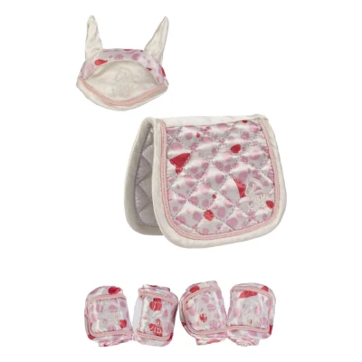 Image de HKM Design Set Cuddle Pony Blanc Laine/Rose