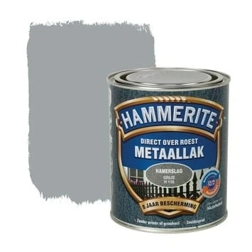 Afbeelding van Hammerite Metaallak Hamerslag Grijs 0,75 liter Kunststof &amp; metaal verf
