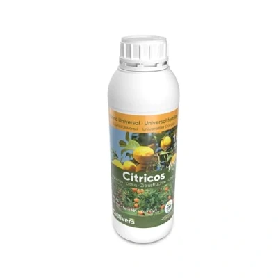 Afbeelding van CULTIVERS Biologische vloeibare citrusmeststof, 1 L. Groenere bladeren en grotere vruchtgrootte. 100% natuurlijke meststof