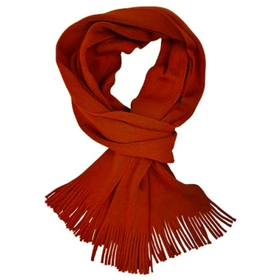 Afbeelding van Rotfuchs Trendy effen gebreide sjaal van 100% fijne wol (merino), Oranje 6013