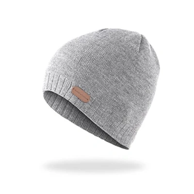 Afbeelding van BLACK CREVICE Herenmuts in sportief design, stijlvolle gebreide muts één maat, bescherming tegen wind en kou, nauwsluitende pasvorm, herenwintermutsen verschillende kleuren, grijs.
