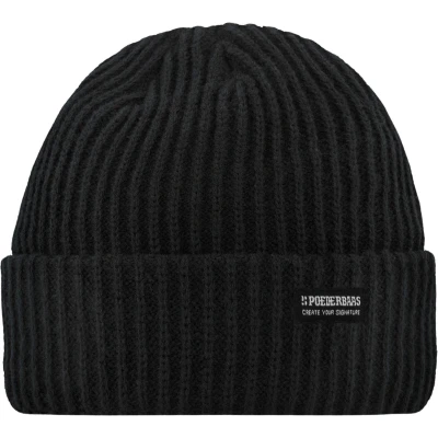 Afbeelding van Poederbaas Royal Rib Muts Black Zwart Mutsen