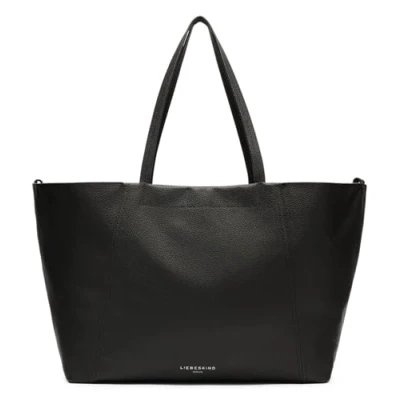 Afbeelding van LIEBESKIND BERLIN Leren Schoudertas Chudy Small Pebble Shopper Black Zwart
