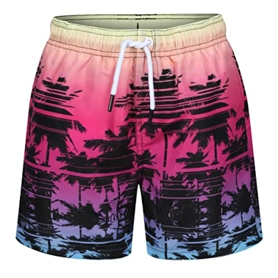 Afbeelding van Ript Essentials Zwemshorts voor jongens, sneldrogend, UV beschermingsfactor 50, perziktextuur, roze, 9 10 jaar
