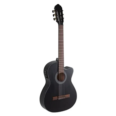Afbeelding van Semi Akoestische klassieke gitaar Student Cedar E Akoestisch zwart