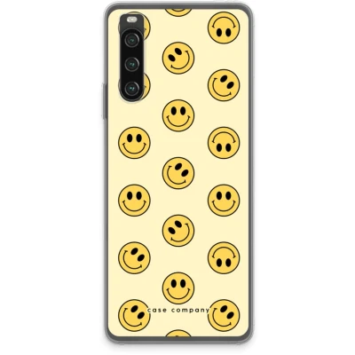 Afbeelding van Case Company® hoesje geschikt voor Sony Xperia 10 IV Smiley N2 Soft Cover Telefoonhoesje Bescherming aan alle Kanten en Schermrand