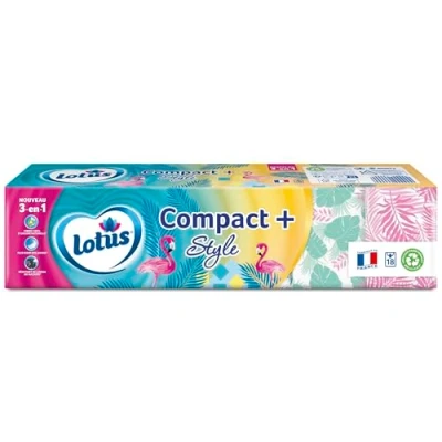 Image de Mouchoirs LOTUS COMPACT+ STYLE x18 étuis