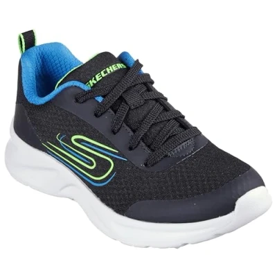 Afbeelding van Skechers Dynamatic kinder sneakers zwart groen Maat 36 Uitneembare zool
