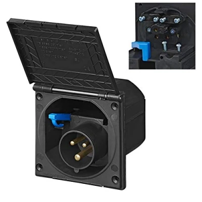 Afbeelding van Pro Plus CEE Wandinvoerdoos Vierkant 105 x mm 16 Ampère IP44 230 Volt 3 Polig Zwart