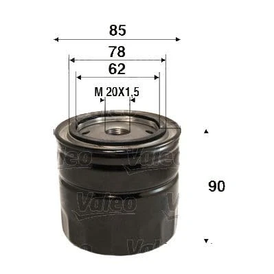 Afbeelding van VALEO 586089 Oliefilter M20x1.5 Opschroeffilter RENAULT: GRAND SCENIC 3, MEGANE NISSAN: NP300 Navara Pickup, Pathfinder 3