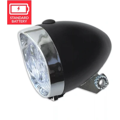 Afbeelding van Retro basic koplamp batterij led matzwart