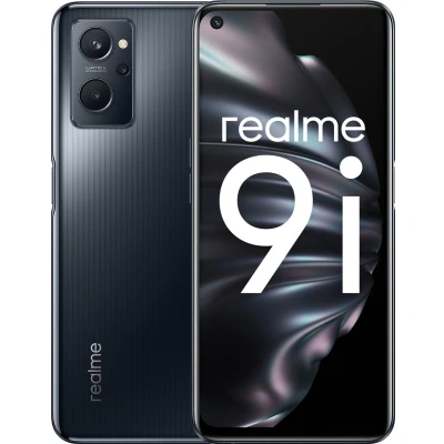 Afbeelding van realme 9i Smartphone, ontgrendeld en mega batterij met 5000 mAh, Qualcomm Snapdragon 680 processor, 33 W dart oplaadsysteem, 90 Hz ultra vloeibaar display, Dual Sim, 4 + 64 GB, Android 11, Prism Black