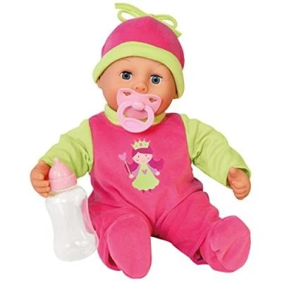 Image de Bayer design 93806 poupon bébé premiers mots avec 24 sons rose/vert 38 cm