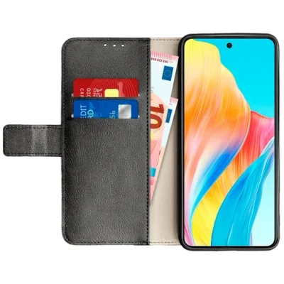 Afbeelding van Just in Case PU leer Book Zwart OPPO A58