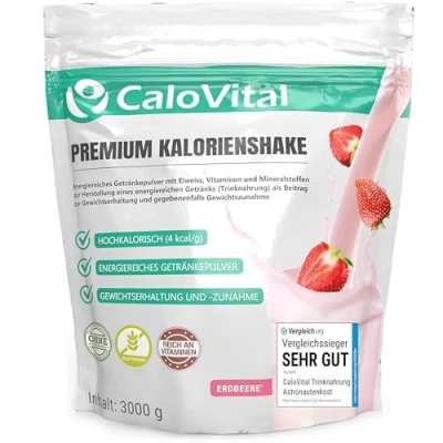 Image de CaloVital Aliment à boire, hautement calorique, pour la prise de poids, glucides et protéines sous forme shake dosé avec nombreuses vitamines, qualité supérieure
