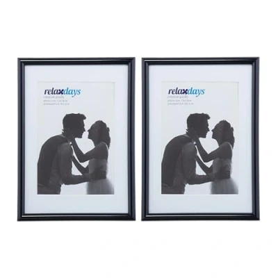 Afbeelding van Relaxdays fotolijst 13x18 cm fotokader met passe partout 2 stuks set wissellijsten zwart