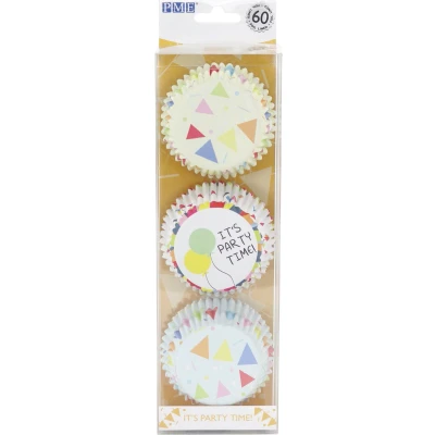 Afbeelding van PME Cupcake Vormpjes Papier met Folie Party pk/60 Baking Cups