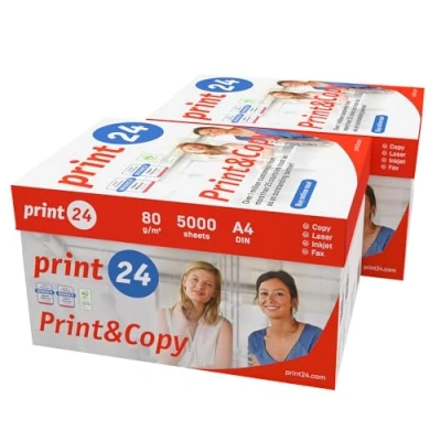Afbeelding van print24 Printerpapier kopieerpapier 10000 vellen 20 x 500 A4 80g premium wit testwinnaar PEFC
