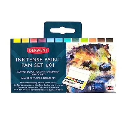 Afbeelding van Derwent Inktense Paint Pan Travel Set 12 kleuren DIB2302636