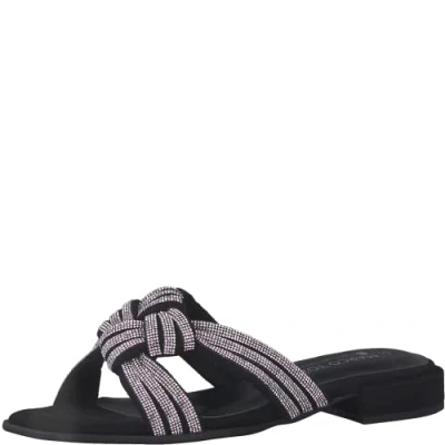 Afbeelding van Marco Tozzi 2 87100 20 pantoffels, damessandalen, Zwarte kam