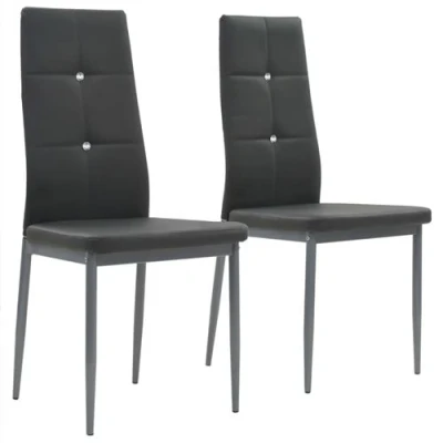 Image de vidaXL Chaises à manger lot de 2 gris similicuir246185
