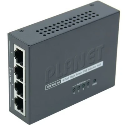 Afbeelding van Planet PoE 802.3at injector 4 poorts RJ 45 hub 10/100/1000 Mbps Gewicht: 220g (802.3at (PoE+), 30.80 W),