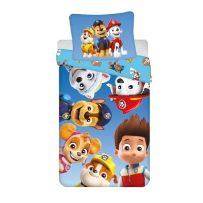 Afbeelding van Beddengoed Paw Patrol voor eenpersoonsbed, dekbedovertrek 140 x 200 cm + kussensloop 65 cm, polyester