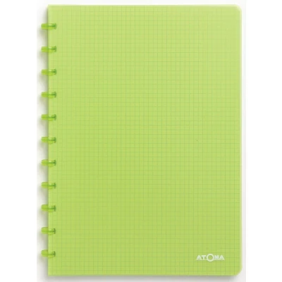 Afbeelding van Atoma Trendy Schrift, Ft A4, 144 Bladzijden, Geruit 5 Mm, Transparant Groen Schrift