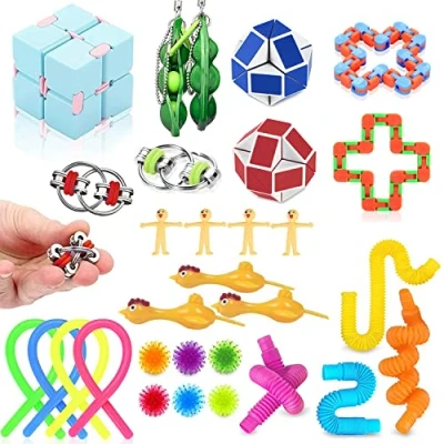 Afbeelding van Nestling 30 stuks fidget speelgoedset, stressverminderend, anti stress speelgoed voor concentratie en rust, verlicht sensorisch tegen angst, kinderen volwassenen
